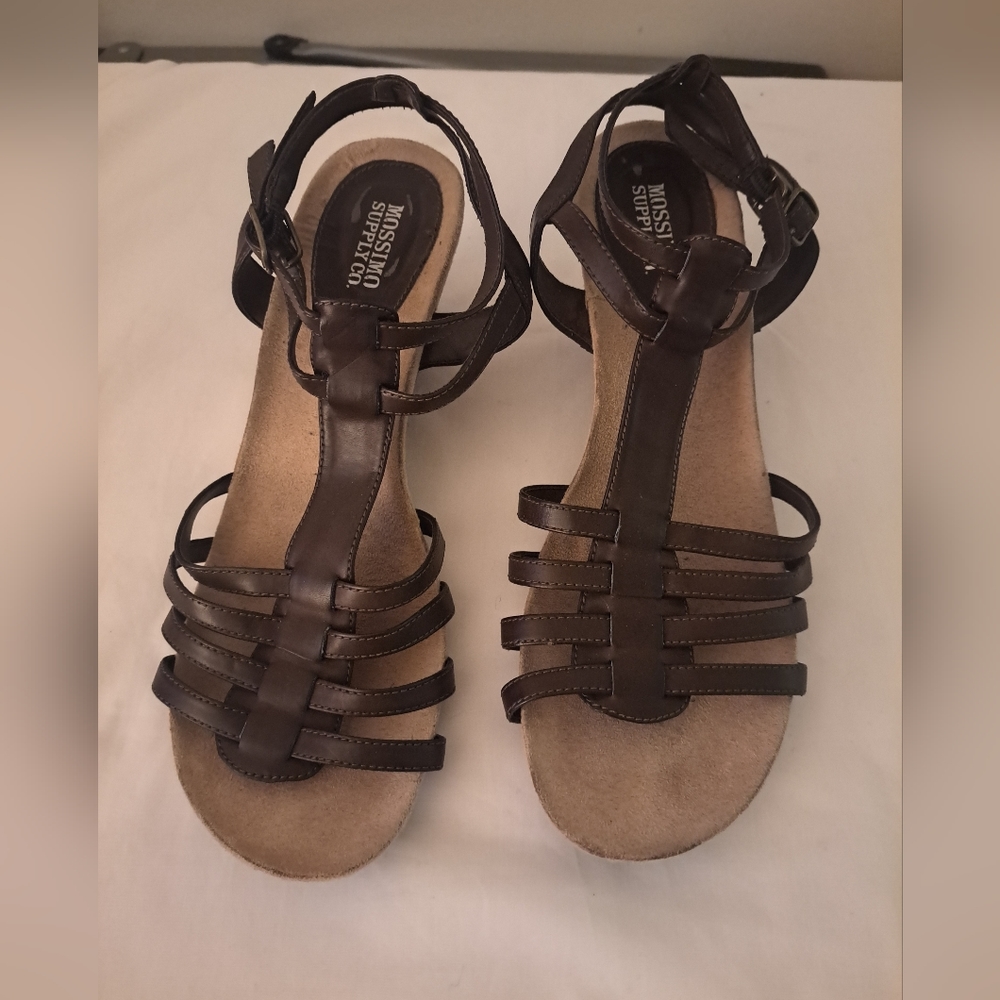 Mossimo Sandals Size 11 Gladiator Strappy Flats Brown